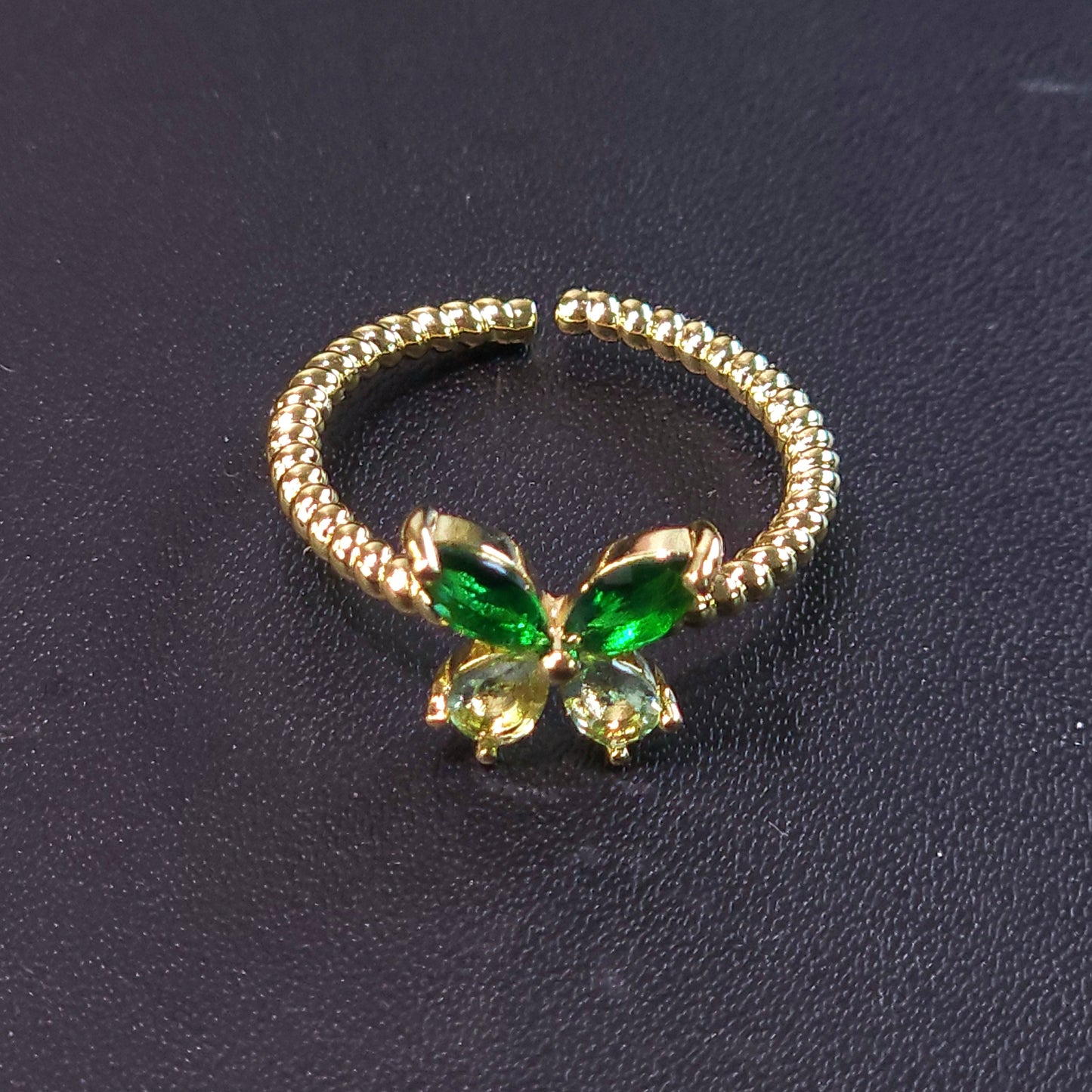 Ring｜Whisper Wing Butterfly Ring | Adjustable Fit | CZ Crystal Accent