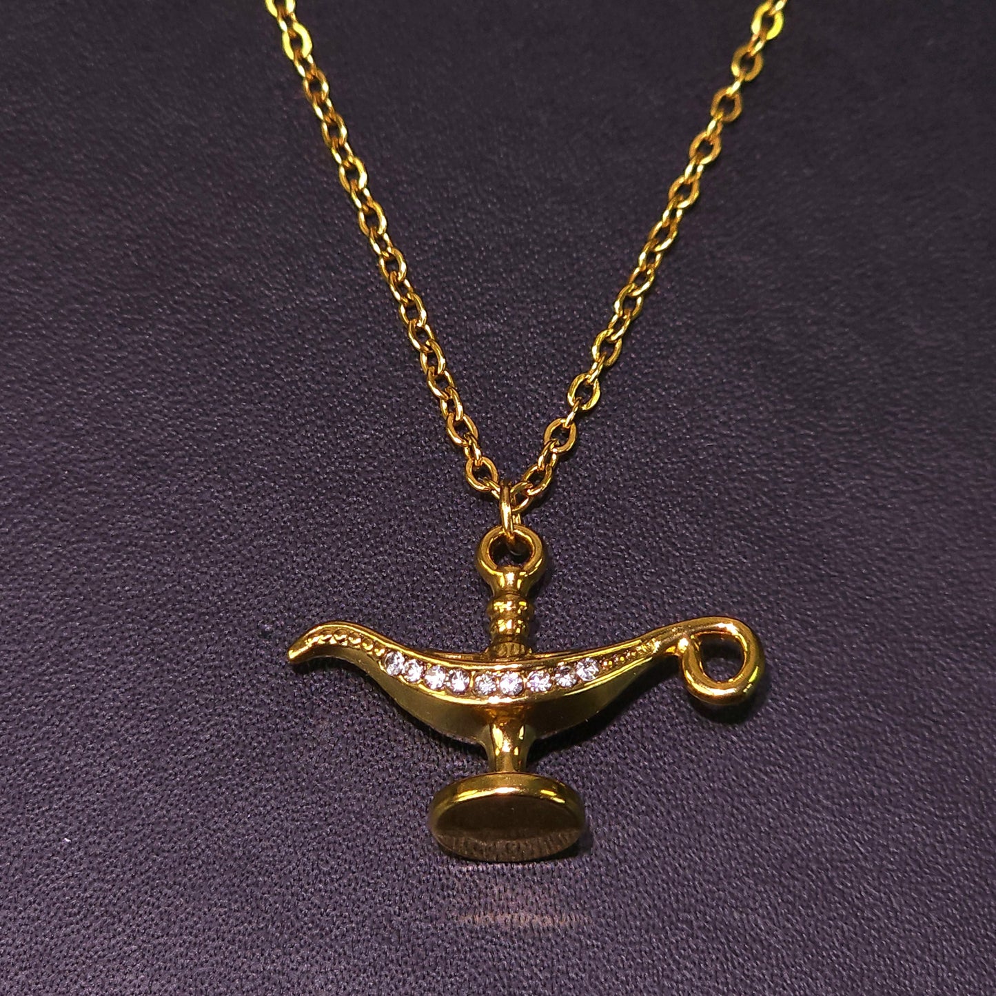 Necklace｜Golden Magic Lamp Pendant Necklace | Arabian Fantasy Charm