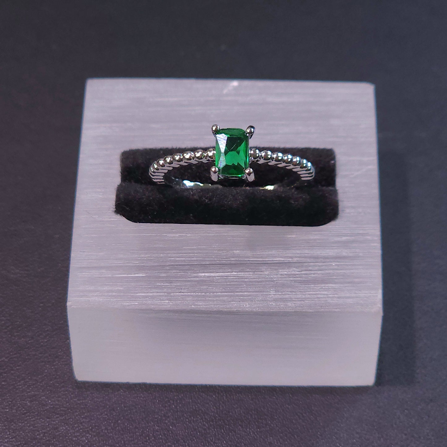 Ring｜Emerald-Cut Solitaire Adjustable Ring | Minimalist Statement