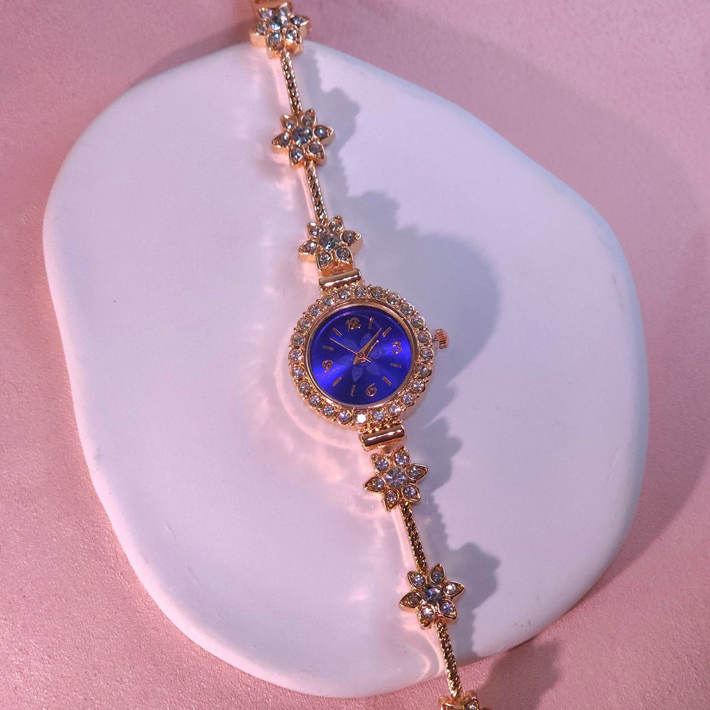 Watch|Elegant Rose Gold Snowflake Bracelet Watch for Women | Multi-Color Options