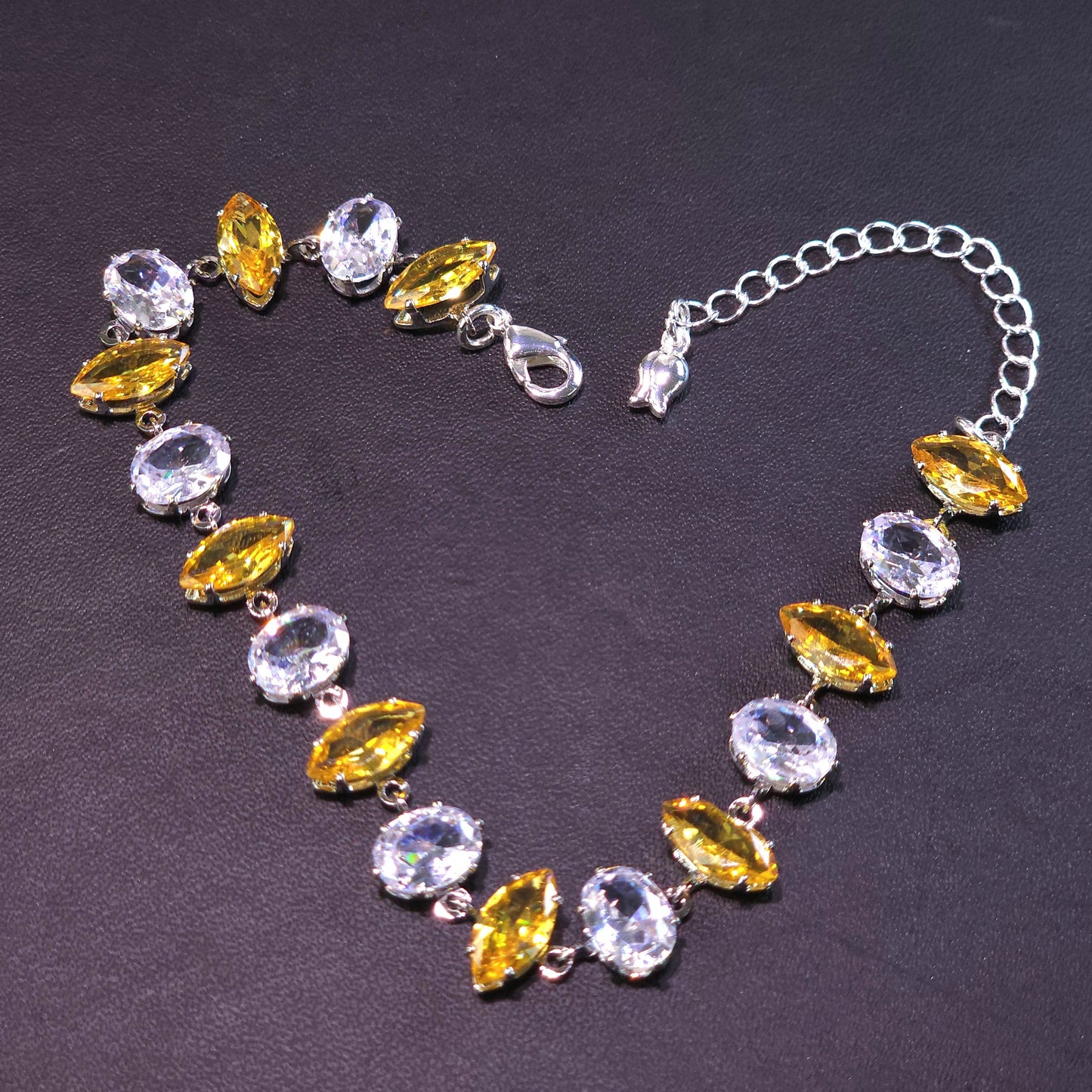 Bracelet｜Aurora Mixed-Cut CZ Bracelet | Multi-Color Crystal Link Bracelet